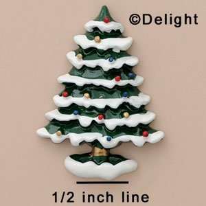  4486 tlf   Christmas Tree with Snow   Flat Back Resin 