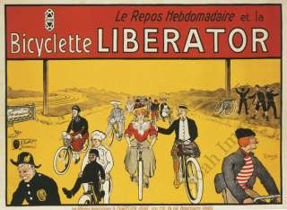 Liberator vintage bicycle poster repro 16x12  