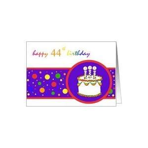  44th Happy Birthday Cake rainbow design Card Toys & Games