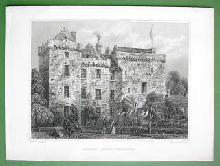SCOTLAND Ruthven Castle Huntingtower   Antique Print  