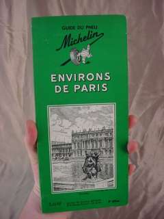 1960 MICHELIN France TRAVEL GUIDE Vintage ENVIRONS DE PARIS French 