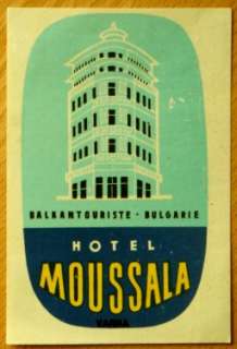 Luggage Label Hotel Moussala, Varna, Bulgaria  