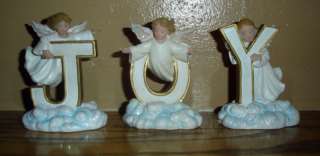 Set of 3 Beautiful J O Y Letters Angel Figurines  