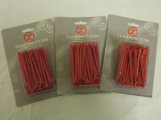 Zero Friction 3 Prong Composite Tees 2.75 3pk Red 150 Golf Tees NEW 