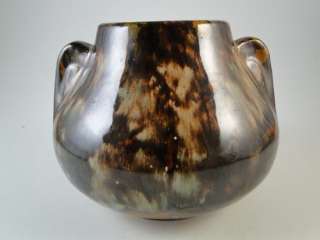 Vintage Art Pottery Brush McCoy Drip Glaze Urn Vase Pot Antique Squat 