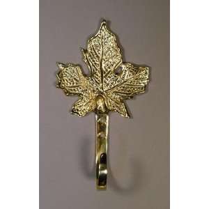  Maple Leaf Wall Hook In Solid Brass