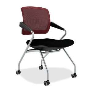  Mayline Group Valore Mid Back Training Chair with Burgundy 