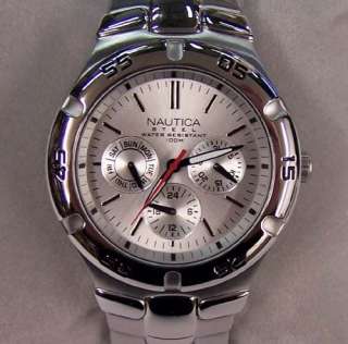 Nautica Watch Multifunction Silver Steel N10074 NEW  