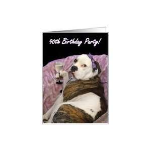    90th Birthday Party Olde English bulldogge Card Toys & Games