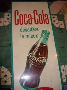 RARE Vintage Large 1950s Coca Cola ORIGINALSign MADE IN FRANCE  