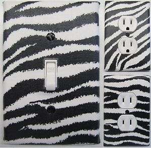 Zebra Print Light Switch and Outlet Covers Wall Plates room accent 