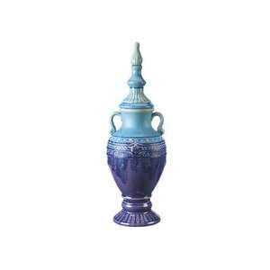  20 Fantastical Blue Reactive Coloring Finial Lidded Vase 