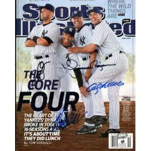 Yankees Core 4 Signed Magazine   Jeter, Rivera, Posada & Pettitte GAI 