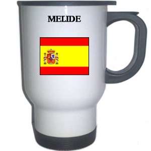  Spain (Espana)   MELIDE White Stainless Steel Mug 