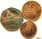 Guyana 1996 New Set of 3 Coins,1,5,10Do​llars UNC