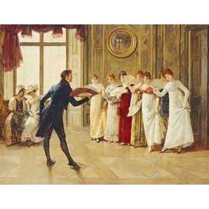 com Fan Flirtation by Henry Gillard Glindoni. Size 16.00 X 12.25 Art 