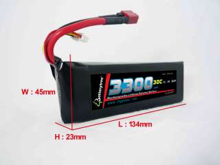 RC Battery 30C 60C 3300mAh 11.1v 3S High Discharge LiPo  