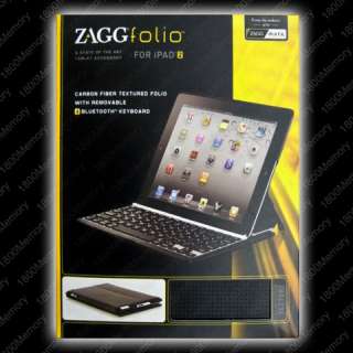 GENUINE ZAGG folio Bluetooth Keyboard/Case Apple iPad 2 New iPad 3 