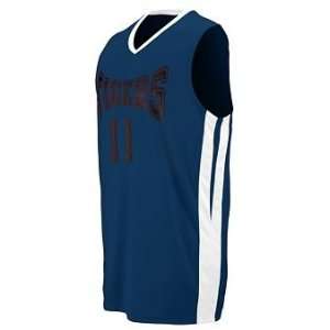  Adult Triple Double Game Jersey   Navy and White   3XL 