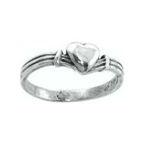  Ring Single Heart w/3 Strand Band Style 821A Sz 7 