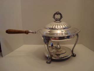 1144 FB Rogers Silverplate Chafing Dish Floral Pattern Complete with 