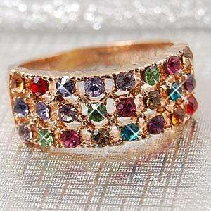 18K Rose Gold Plated Ring w/ Swarovski Crystal 11589  