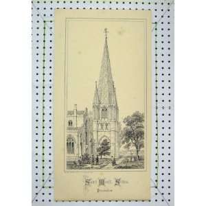  View Saint Marns Sutton Church Lincolnshire Old Print 