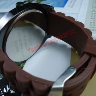   Mens Ladies Coffee Quartz Slicone Band Quart movement Wrist Watch Z24