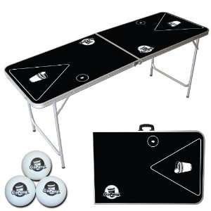 Go Pong 6 Foot Portable Folding Beer Pong / Flip Cup Table (6 balls 