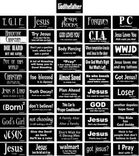 Christian Bumper Sticker Religious Decal Set of 51  