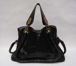 New Celebrity Style Black Genuine/Real Snake print Cowhide Leather 