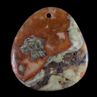 pretty natural rain forest jasper pendant bead stone i1467  