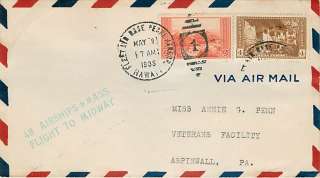   Flight To Midway Air Mail Cover   Pearl Harbor Pmk   TO #1234  