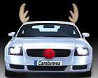 Rudolph Car Christmas Reindeer Set 2 antlers 1 red nose