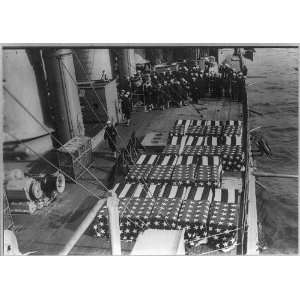  US Navy,Vera Cruz,Mexico,1914 17 flag draped coffins on 