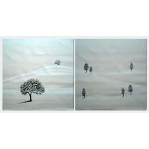   in Snow   2 Canvas Set Oil Painting 32 x 64 inches