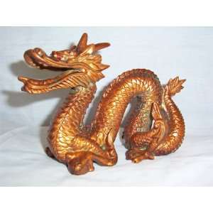  Brass Colored Benevolent Chinese Dragon 