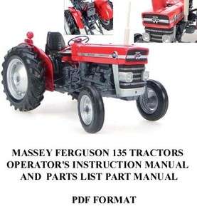 MASSEY FERGUSON 135 TRACTOR OPERATORS INSTRUCTION MANUAL PARTS Diesel 