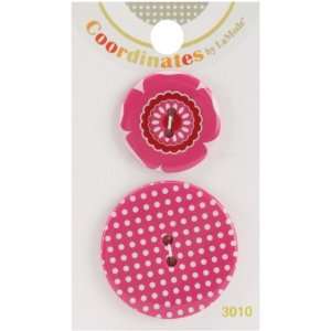  LaMode Coordinates Buttons Pink Pansy Arts, Crafts 