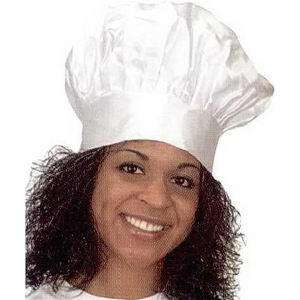 NEW White Satin Chef Hat baker cook bistro sous costume  