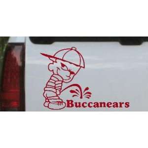 Pee On Buccanears Car Window Wall Laptop Decal Sticker    Red 3in X 4 