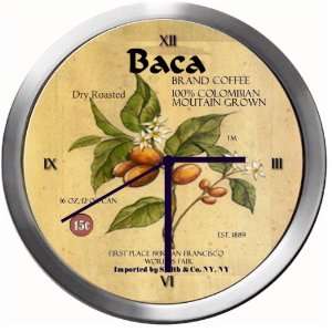 BACA 14 Inch Coffee Metal Clock Quartz Movement  Kitchen 