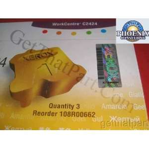  Xerox 108R00662 C2424 OEM Genuine Yellow Ink, Box of 3 