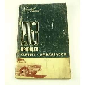   1963 63 AMC RAMBLER OWNERS MANUAL Classic Ambassador 