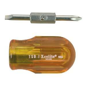 Xcelite TSD1V Two in One Slotted Stubby Screwdriver, 3/16 Head, 1 1/4 