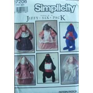  Simplicity 7206 Sew Pattern STUFFED BUNNY and CLOTHES 