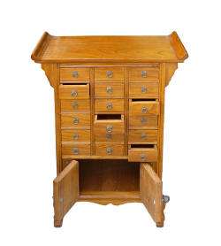 Natural Wood Oriental Multi drawers Narrow Chest s1657  