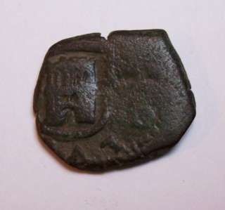 1683 PIRATE COB SPANISH 2 MARAVEDIS COLONIAL COIN EARLY US Cntry XVII 