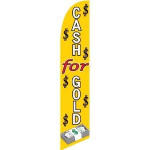5ft Cash for Gold Feather Banner Flag Set   INCLUDES 15FT POLE 