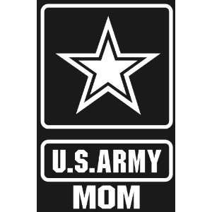  U.S. ARMY MOM STAR Logo white window or bumper sticker 